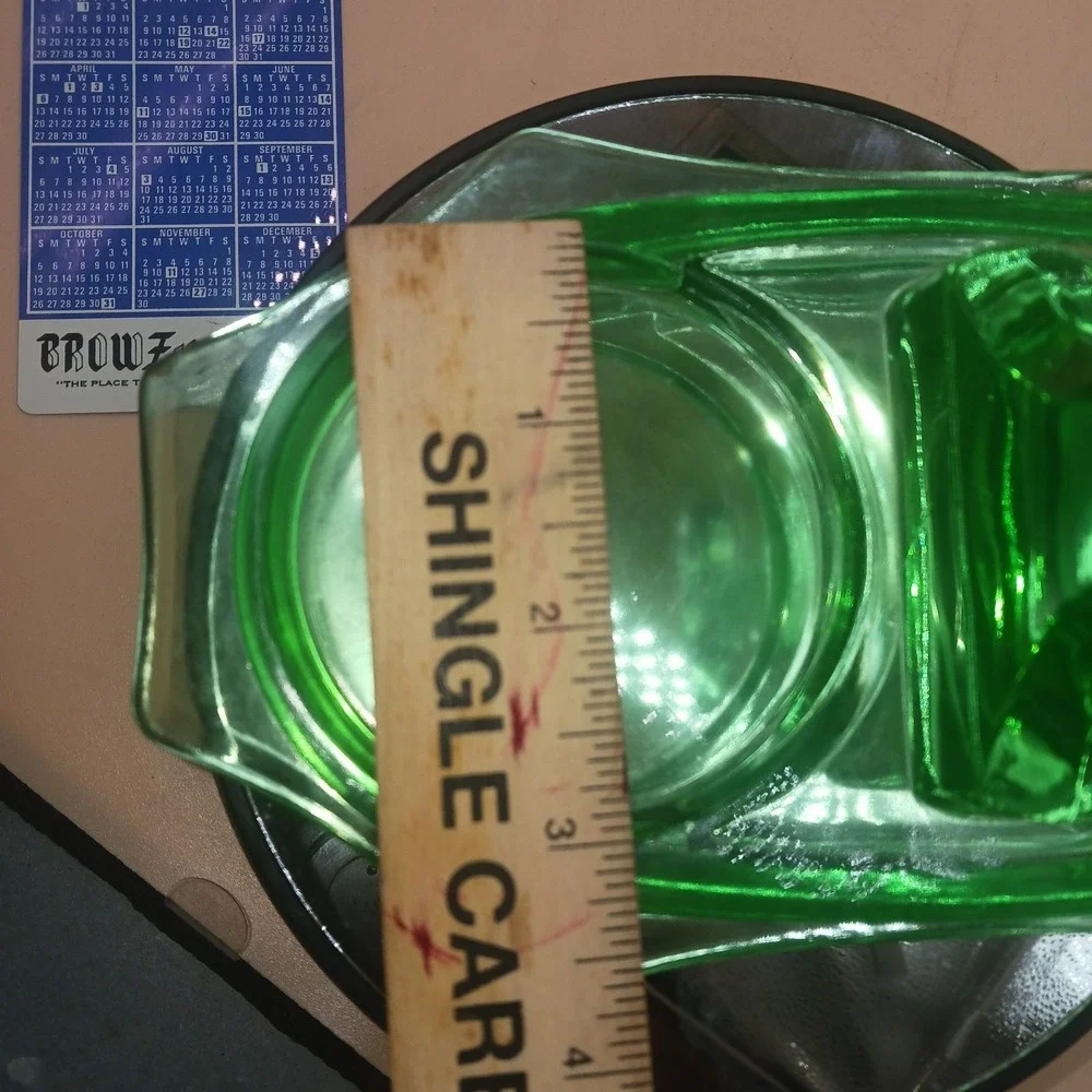 VTG CAMBRIDGE Decagon Uranium glass Cream & Sugar caddy